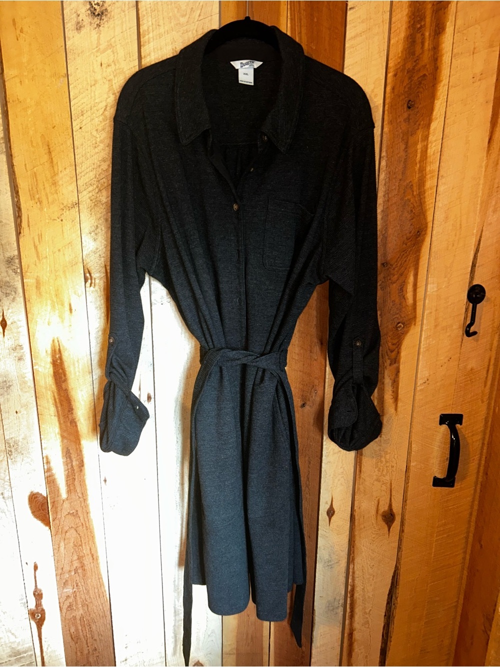 Duluth Women’s Charcoal Belted Shirt Dress